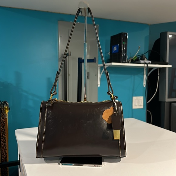 Chocolate and rust suede handbag, shoulder or handheld - Picture 2 of 10